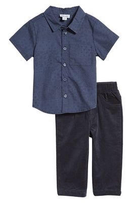 Splendid Paisley Button-Down Shirt & Pants Set in Peacoat