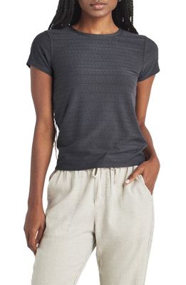Splendid Palmer Pointelle Stripe T-Shirt in Lead