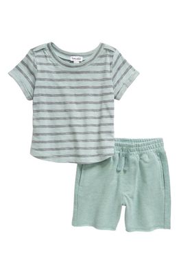 Splendid Santa Barbara Stripe T-Shirt & Shorts Set in Moss Grey Stripe