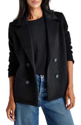 Splendid Singrid Double Breasted Wool Blend Jacket in Black