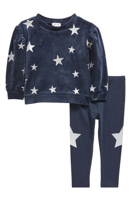 Splendid Star Velour Sweatshirt & Leggings Set in Navy