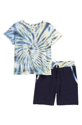 Splendid Swirled Tie Dye T-Shirt & Shorts Set in Lemon Twist