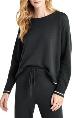 Splendid Sydney Tipped Reversible Sweater in Lead/Oat