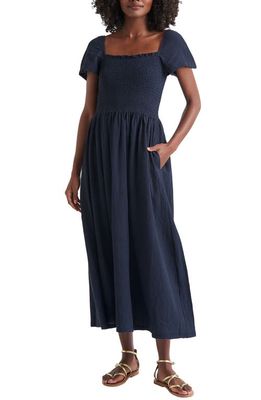 Splendid Tai Smocked Dress in Navy