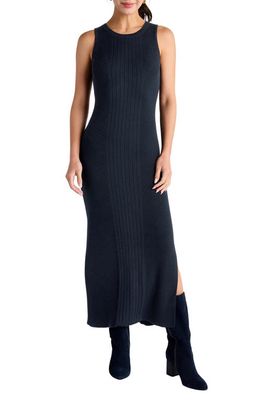 Splendid Trina Sleeveless Rib Midi Sweater Dress in Navy