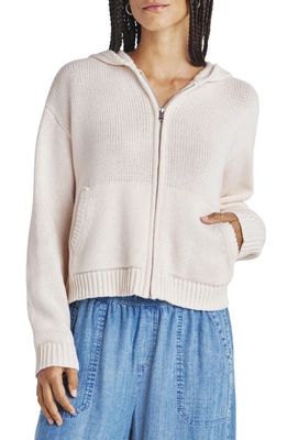 Splendid Vero Cotton Blend Sweater Hoodie in Moonstone