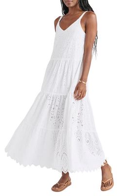 Splendid Wynona Eyelet Cotton Midi Dress in White