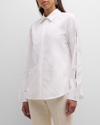 Split-Sleeve Button-Down Shirt