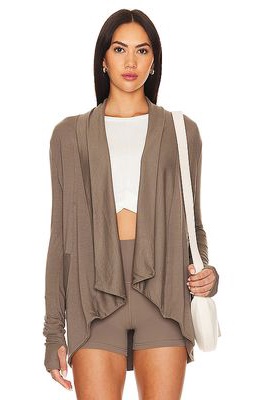 Splits59 Celine Fleece Cardigan in Taupe