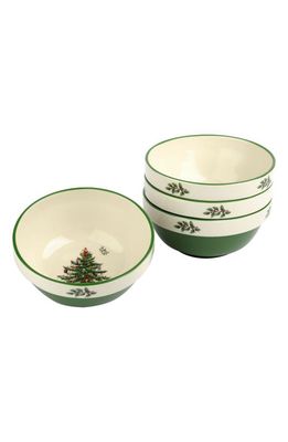 Spode Set of 4 Christmas Tree Bowls in Green