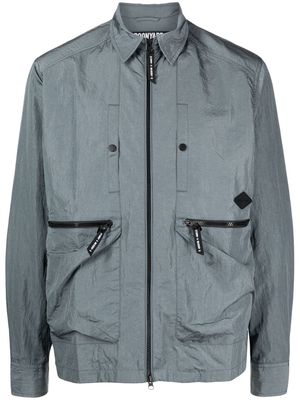 Spoonyard zip-pockets lightweight shirt jacket - Blue