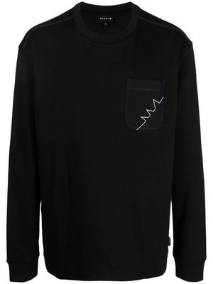 SPORT b. by agnès b. cecorative stitching cotton t-shirt - Black