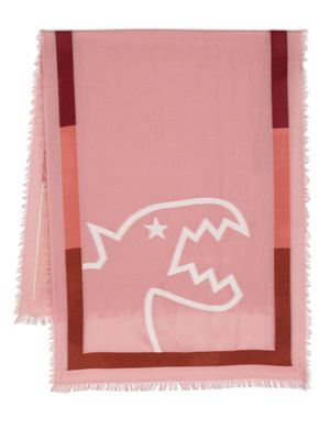 SPORT b. by agnès b. colour-block frayed scarf - Pink