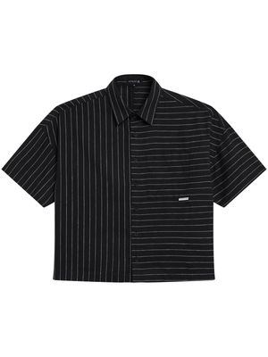 SPORT b. by agnès b. contrast-stripe linen-cotton shirt - Black