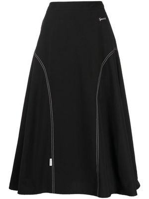 SPORT b. by agnès b. contrasting-stitch midi skirt - Black