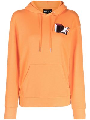 SPORT b. by agnès b. Cubic Dino-embroidered cotton hoodie - Orange