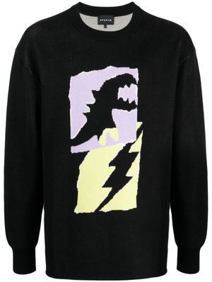 SPORT b. by agnès b. Dino Flash-logo cotton sweatshirt - Black