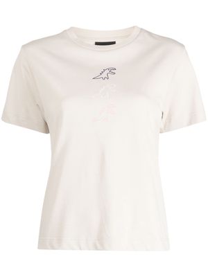 SPORT b. by agnès b. dinosaur-motif cotton T-shirt - Neutrals