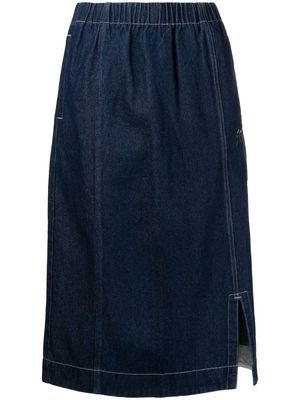 SPORT b. by agnès b. elasticated-waist cotton denim skirt - Blue