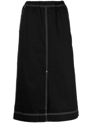 SPORT b. by agnès b. elasticated-waist midi skirt - Black