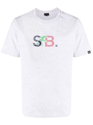 SPORT b. by agnès b. embroidered-logo cotton T-shirt - Grey