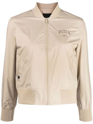 SPORT b. by agnès b. embroidered-logo detail bomber jacket - Neutrals