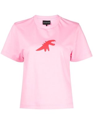 SPORT b. by agnès b. graphic-print cotton T-shirt - Pink