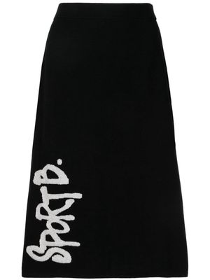 SPORT b. by agnès b. intarsia-knit logo high-waisted skirt - Black