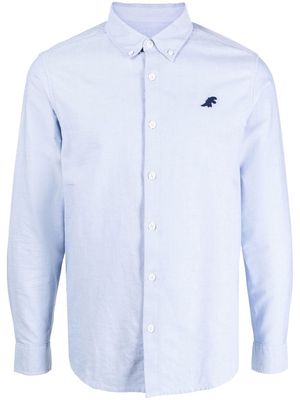 SPORT b. by agnès b. logo-embroidered button-collar shirt - Blue