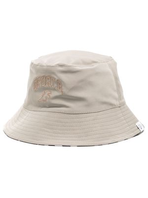 SPORT b. by agnès b. logo-embroidered cotton bucket hat - Brown