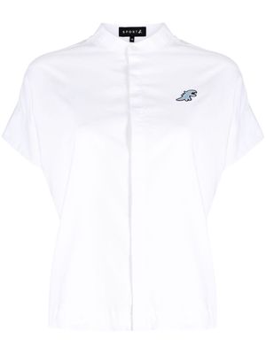 SPORT b. by agnès b. logo-embroidered cotton shirt - White