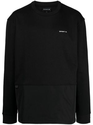 SPORT b. by agnès b. logo-embroidered panelled sweatshirt - Black