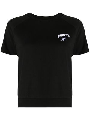 SPORT b. by agnès b. logo-embroidery cotton T-shirt - Black