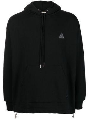 SPORT b. by agnès b. logo-patch cotton hoodie - Black