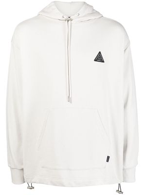 SPORT b. by agnès b. logo-patch cotton hoodie - Grey