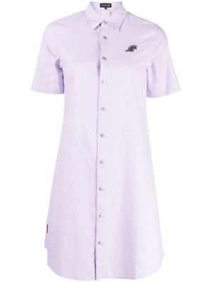 SPORT b. by agnès b. logo-patch cotton shirtdress - Purple