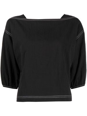 SPORT b. by agnès b. logo-patch detail blouse - Black