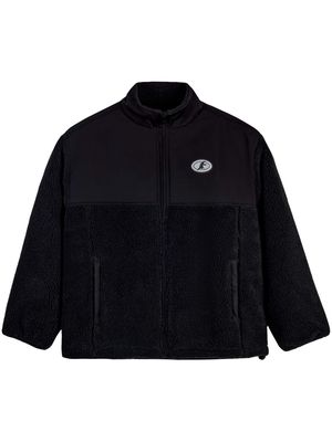 SPORT b. by agnès b. logo-patch fleece jacket - Black