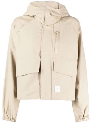 SPORT b. by agnès b. logo-patch hooded jacket - Brown