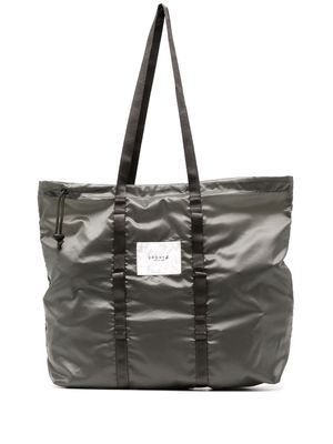 SPORT b. by agnès b. logo-patch trimmed tote bag - Grey