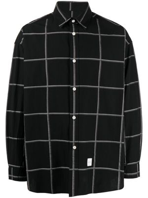 SPORT b. by agnès b. long-sleeve checked cotton shirt - Black