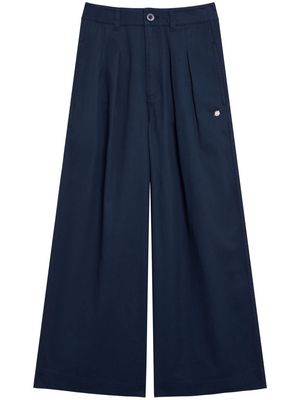 SPORT b. by agnès b. pleated wide-leg trousers - Blue