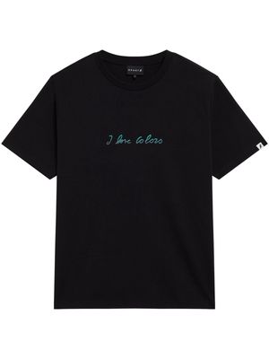 SPORT b. by agnès b. slogan-print cotton T-shirt - Black