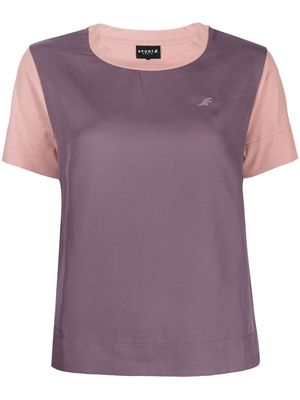 SPORT b. by agnès b. two-tone crew-neck T-shirt - Purple