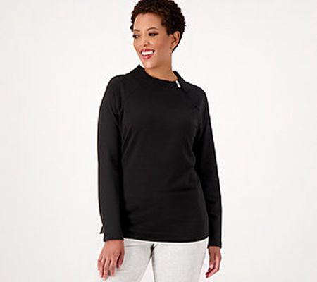 Sport Savvy French Terry Long Sleeve Funnel Neck w/ Zipper