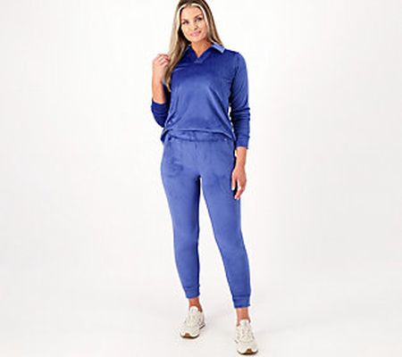 Sport Savvy Petite Velour Pullover and Jogger Set
