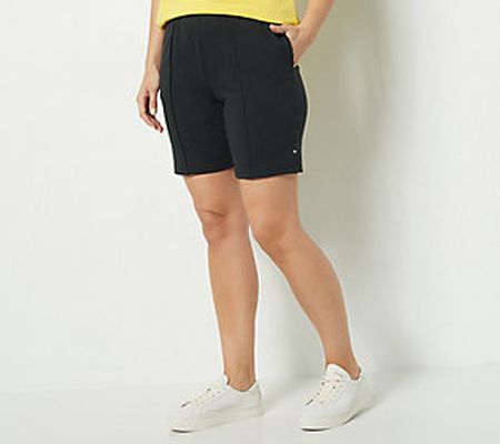 Sport Savvy Regular French Terry Pull-On Shorts w/ Rivet Detail