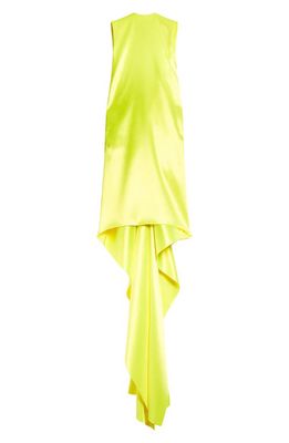 SPORTMAX Aedi Sleeveless High-Low Bustle Dress in Bright Yellow