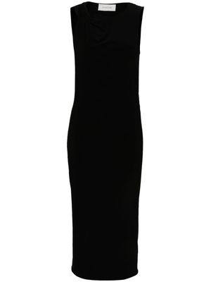 Sportmax asymmetric-neck sleeveless midi dress - Black