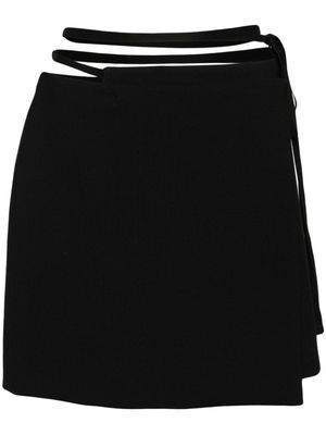 Sportmax asymmetric wrap mini skirt - Black